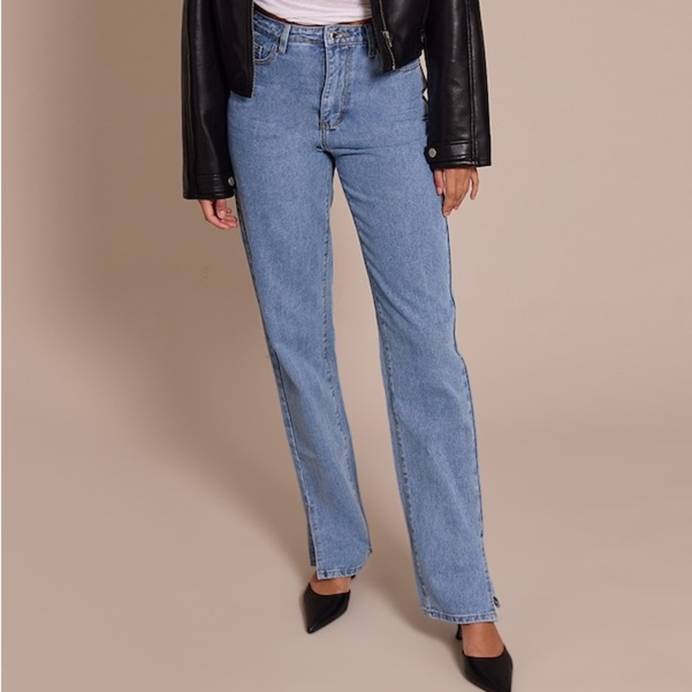 Tall Vintage Wash High Waist Split Hem Jeans